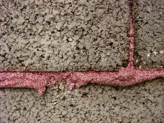 Morgane Tschiember, Sans Titre, 2007, parpaings, mortier, pigments,